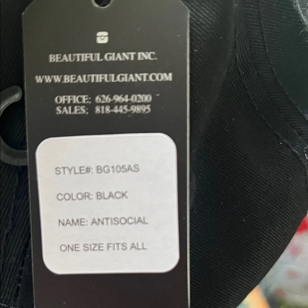 Black 'Anti Social' Cap